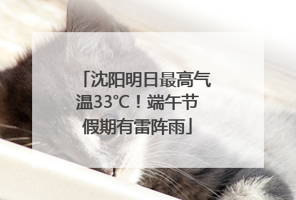 沈阳明日最高气温33℃！端午节假期有雷阵雨