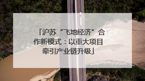 沪苏“飞地经济”合作新模式：以重大项目牵引产业链升级