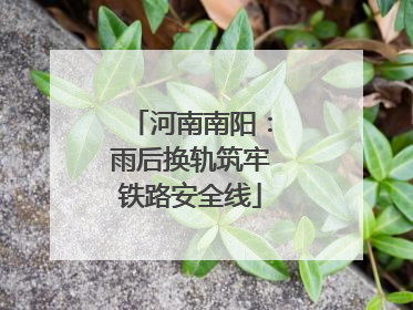 河南南阳：雨后换轨筑牢铁路安全线