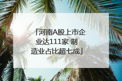 河南A股上市企业达111家 制造业占比超七成