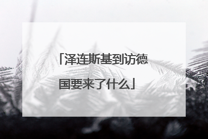 泽连斯基到访德国要来了什么