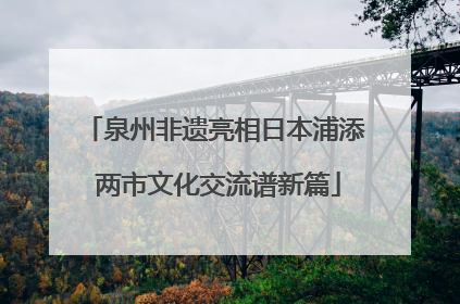 泉州非遗亮相日本浦添 两市文化交流谱新篇