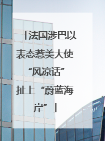 法国涉巴以表态惹美大使“风凉话” 扯上“蔚蓝海岸”