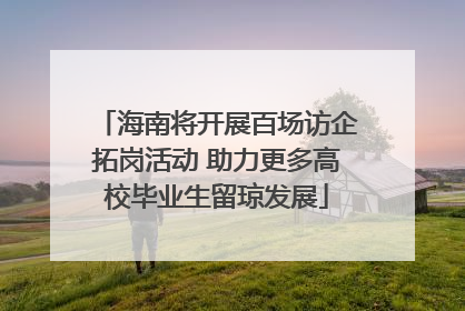 海南将开展百场访企拓岗活动 助力更多高校毕业生留琼发展