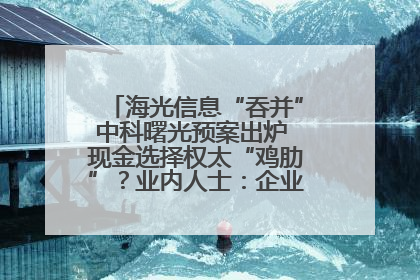 海光信息“吞并”中科曙光预案出炉 现金选择权太“鸡肋”？业内人士：企业不想大量现金流出