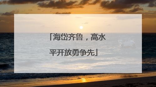 海岱齐鲁，高水平开放勇争先