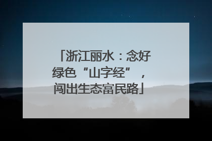 浙江丽水：念好绿色“山字经”，闯出生态富民路
