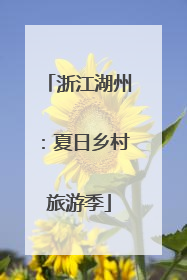 浙江湖州：夏日乡村旅游季