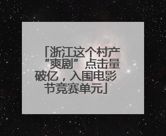 浙江这个村产“爽剧”点击量破亿，入围电影节竞赛单元