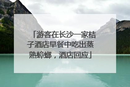 游客在长沙一家桔子酒店早餐中吃出蒸熟蟑螂，酒店回应