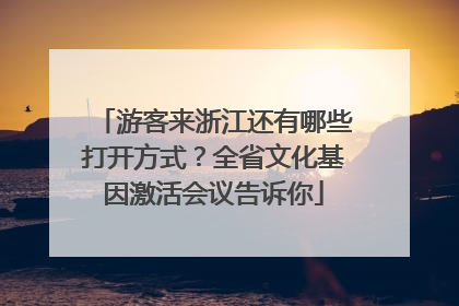 游客来浙江还有哪些打开方式？全省文化基因激活会议告诉你