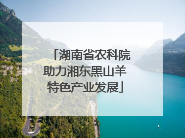 湖南省农科院助力湘东黑山羊特色产业发展