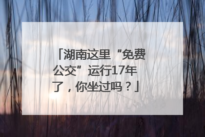 湖南这里“免费公交”运行17年了，你坐过吗？