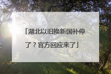 湖北以旧换新国补停了？官方回应来了