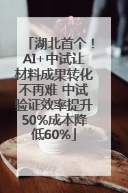 湖北首个！AI+中试让材料成果转化不再难 中试验证效率提升50%成本降低60%