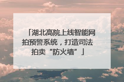 湖北高院上线智能网拍预警系统，打造司法拍卖“防火墙”