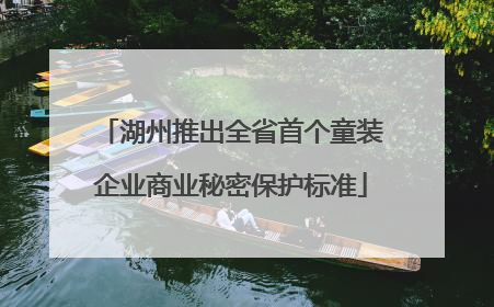 湖州推出全省首个童装企业商业秘密保护标准