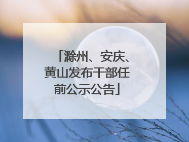 滁州、安庆、黄山发布干部任前公示公告