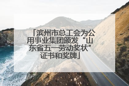 滨州市总工会为公用事业集团颁发“山东省五一劳动奖状”证书和奖牌