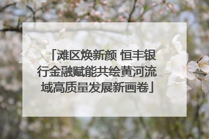 滩区焕新颜 恒丰银行金融赋能共绘黄河流域高质量发展新画卷