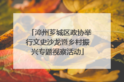 漳州芗城区政协举行文史沙龙暨乡村振兴专题视察活动