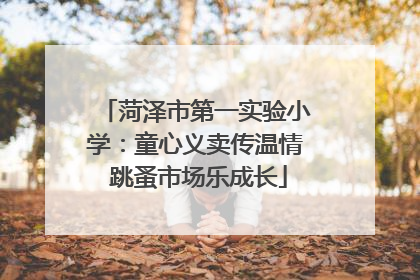 菏泽市第一实验小学：童心义卖传温情 跳蚤市场乐成长