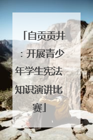 自贡贡井：开展青少年学生宪法知识演讲比赛