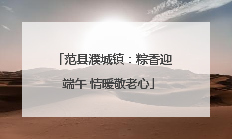 范县濮城镇：粽香迎端午 情暖敬老心