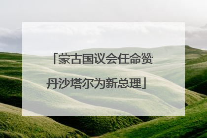 蒙古国议会任命赞丹沙塔尔为新总理