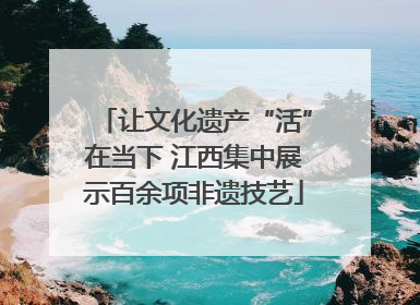 让文化遗产“活”在当下 江西集中展示百余项非遗技艺