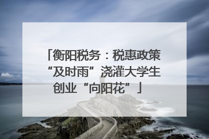 衡阳税务：税惠政策“及时雨”浇灌大学生创业“向阳花”