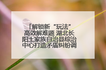 解锁新“玩法” 高效解难题 湖北长阳土家族自治县综治中心打造矛盾纠纷调处“终点站”
