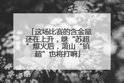 这场比赛的含金量还在上升，继“苏超”爆火后，萧山“镇超”也将打响