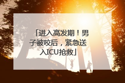 进入高发期！男子被咬后，紧急送入ICU抢救