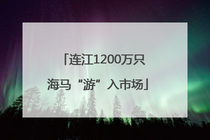 连江1200万只海马“游”入市场