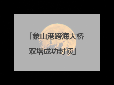 象山港跨海大桥双塔成功封顶