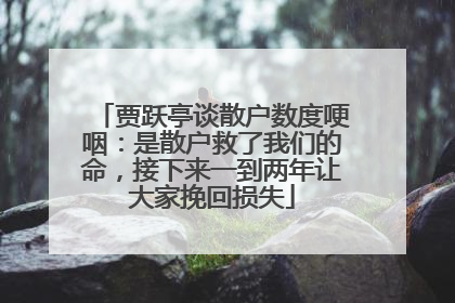 贾跃亭谈散户数度哽咽：是散户救了我们的命，接下来一到两年让大家挽回损失