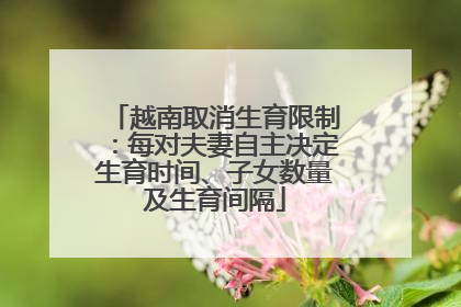 越南取消生育限制：每对夫妻自主决定生育时间、子女数量及生育间隔