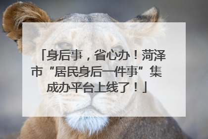 身后事，省心办！菏泽市“居民身后一件事”集成办平台上线了！