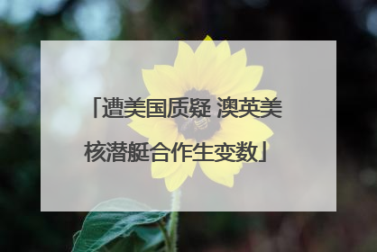 遭美国质疑 澳英美核潜艇合作生变数