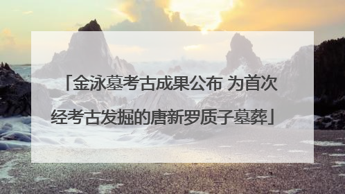 金泳墓考古成果公布 为首次经考古发掘的唐新罗质子墓葬