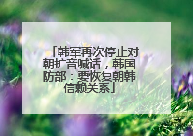 韩军再次停止对朝扩音喊话，韩国防部：要恢复朝韩信赖关系