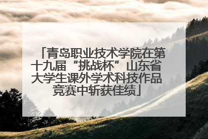 青岛职业技术学院在第十九届“挑战杯”山东省大学生课外学术科技作品竞赛中斩获佳绩