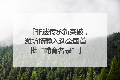非遗传承新突破，潍坊杨静入选全国首批“哺育名录”