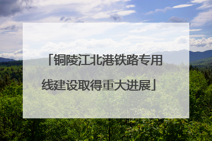 铜陵江北港铁路专用线建设取得重大进展