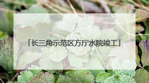 长三角示范区方厅水院竣工