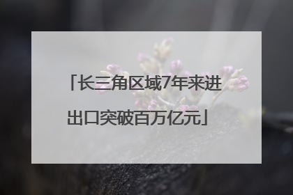 长三角区域7年来进出口突破百万亿元