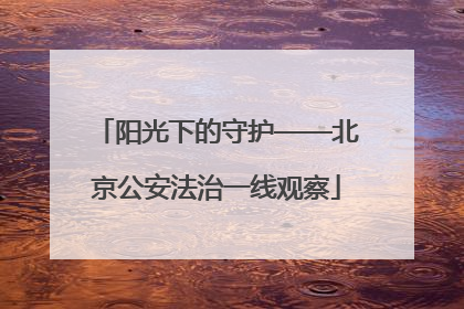阳光下的守护——北京公安法治一线观察