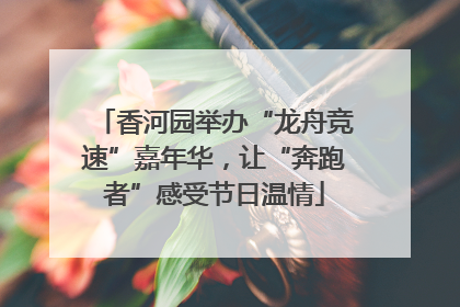 香河园举办“龙舟竞速”嘉年华，让“奔跑者”感受节日温情