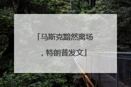 马斯克黯然离场，特朗普发文